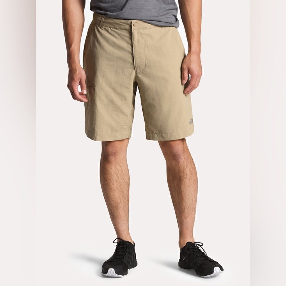 The North Face Mens 24 Horizon 2.0 Cargo Utility Shorts Beige Khaki Hiking
